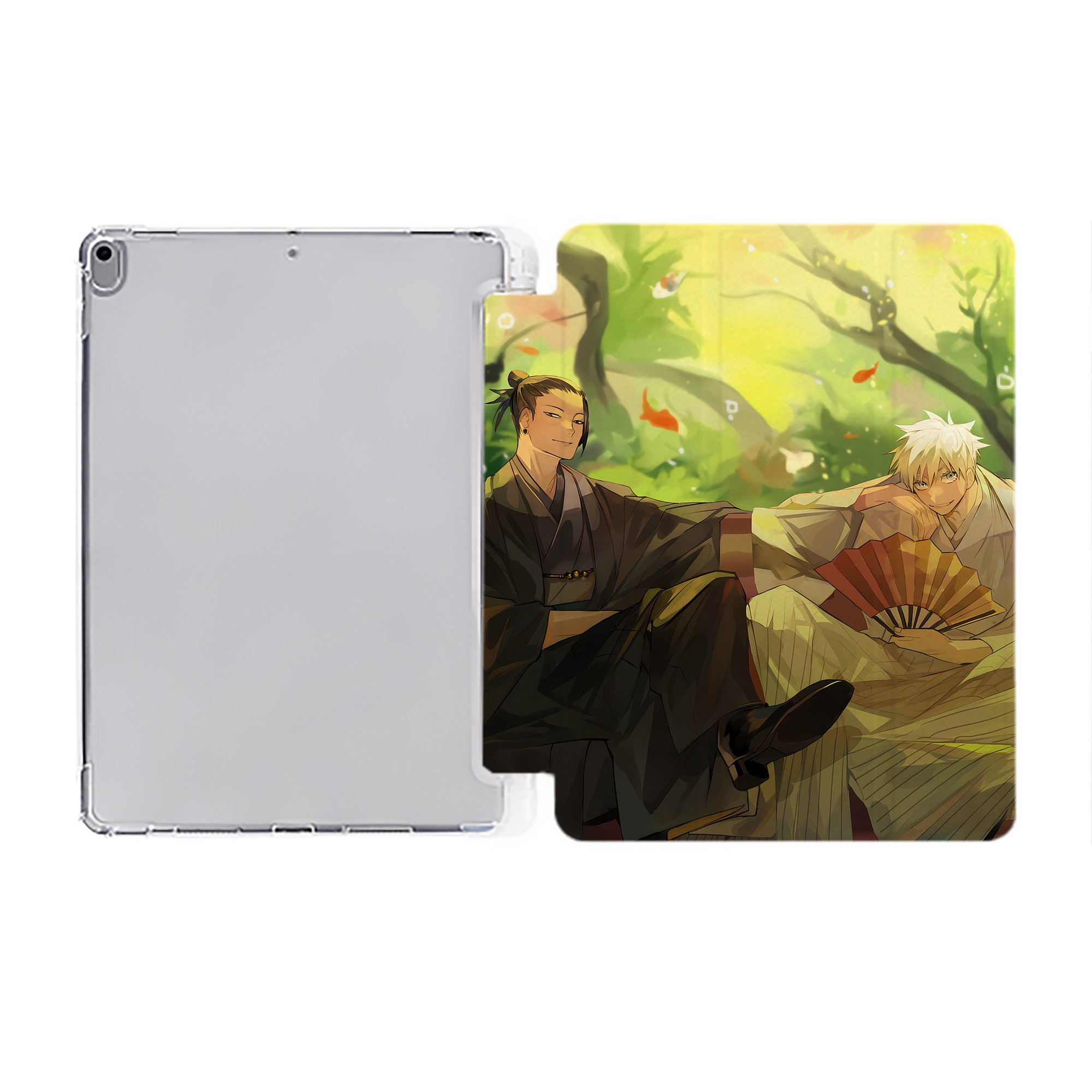 （画像用） 呪術廻戦 Jujutsu Kaisen IPad ケース ペン収納付き 三つ折りスタンド PUレザー×シリコン 対応機種9.5/10.5/10.9インチ